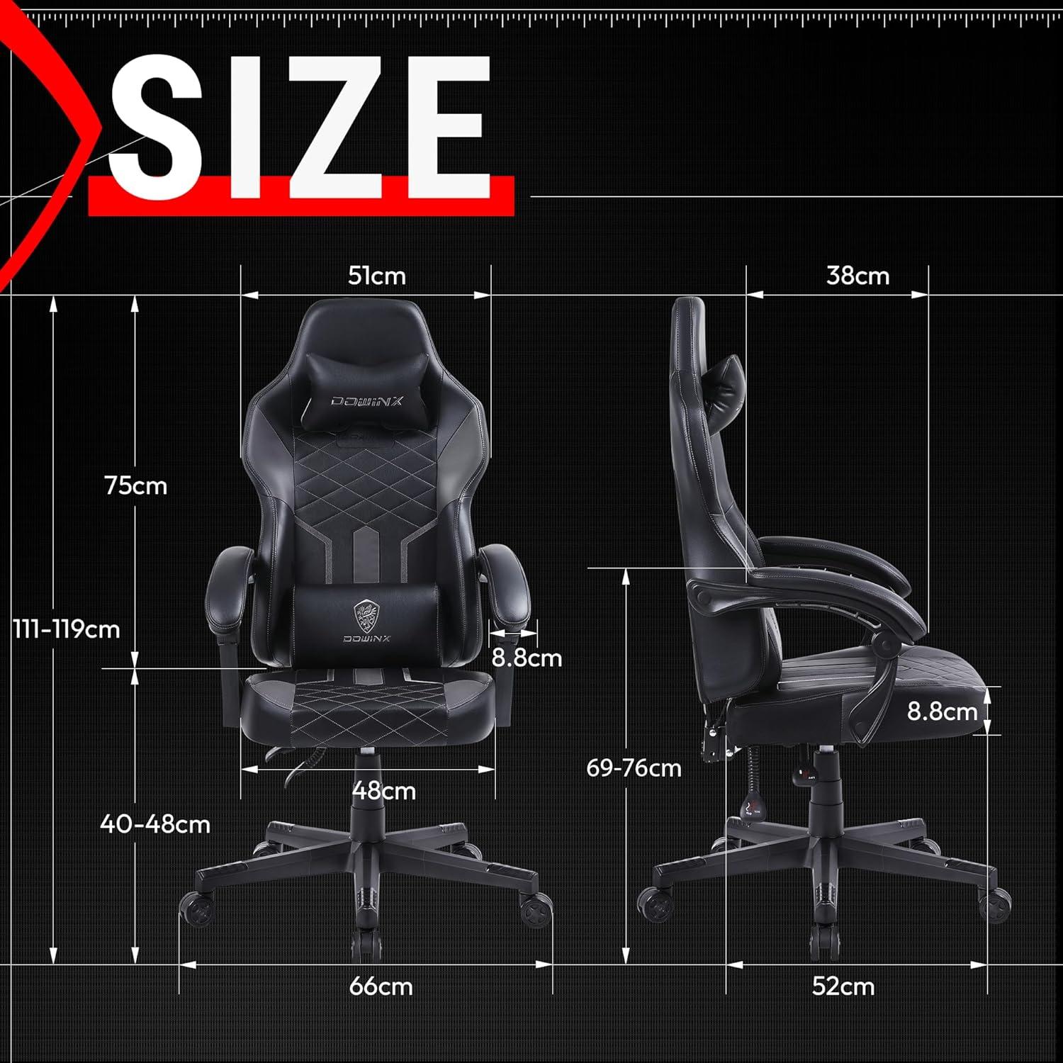 Ergonomischer Gaming Stuhl mit Massage und Fußstütze