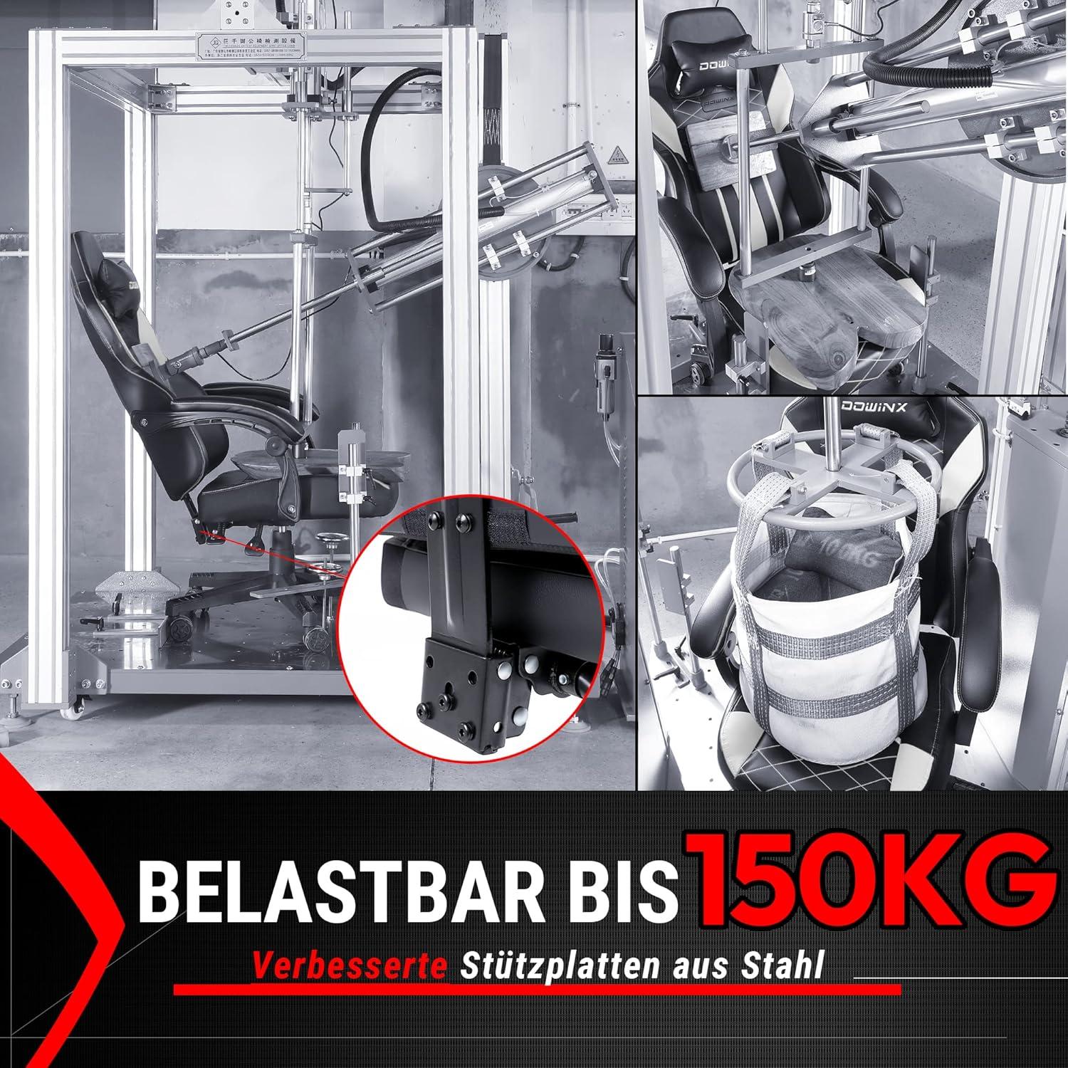Gaming Stuhl Racing Gamer Sessel Massage Bürostuhl 150KG Schwarz Grau