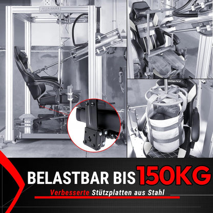 Gaming Stuhl Racing Gamer Sessel Massage Bürostuhl 150KG Schwarz Grau
