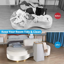 Wäschekorb 100 Liter mit Deckel und Bambusgriffen Hellgrau