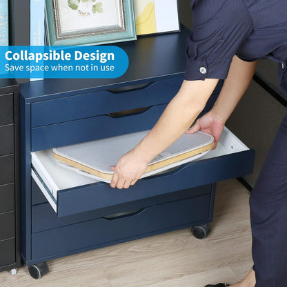 Wäschekorb mit Deckel und Bambusgriffen 100 Liter - Hellgrau