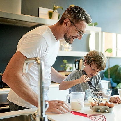 Küchenschneebesen Silikon Stabiler Griff Schwarz