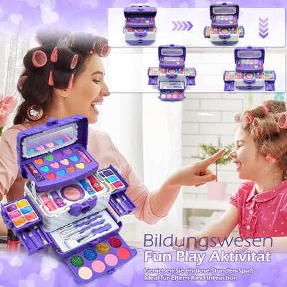 Kinderschminke Set Mädchen Make Up Schminkkoffer Spielzeug 4-12Jahre