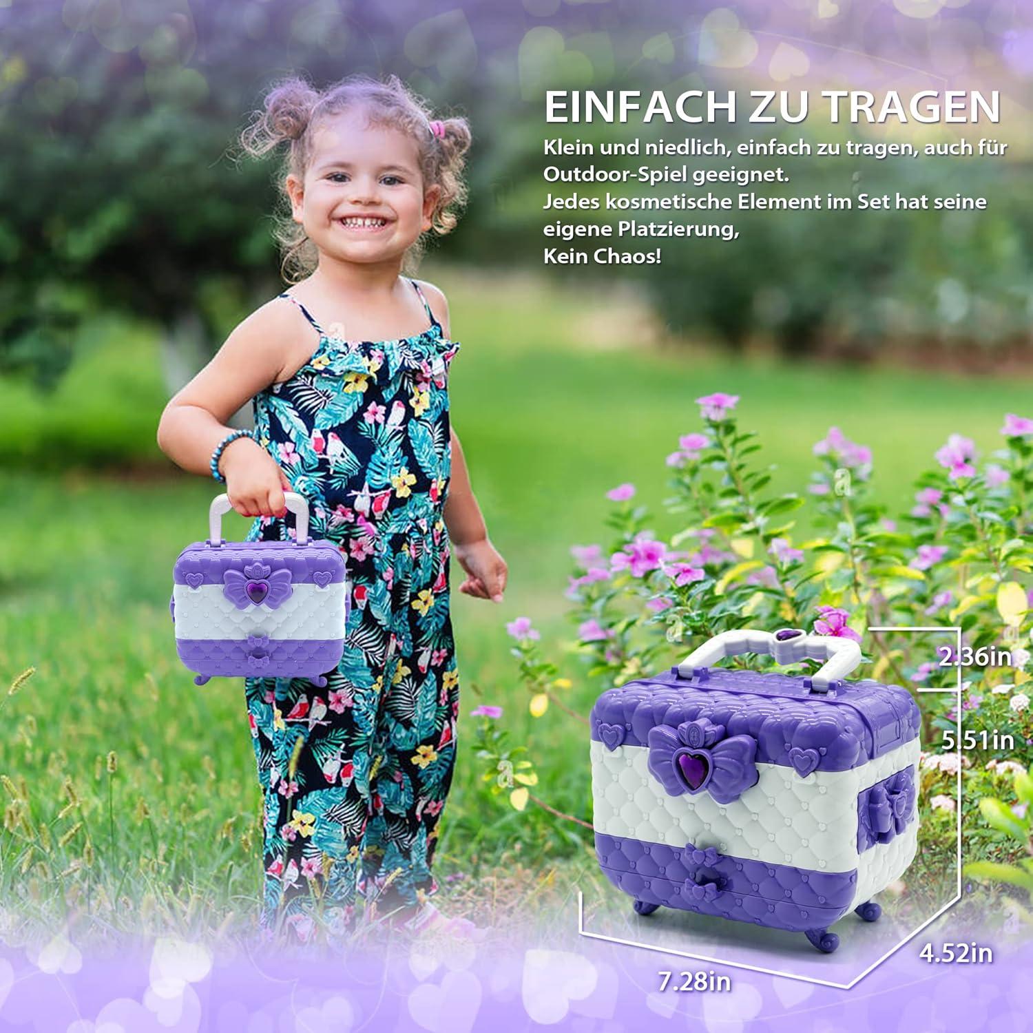 Kinderschminke Set Mädchen Schminkkoffer Spielzeug Geschenk 4-12Jahre Purple