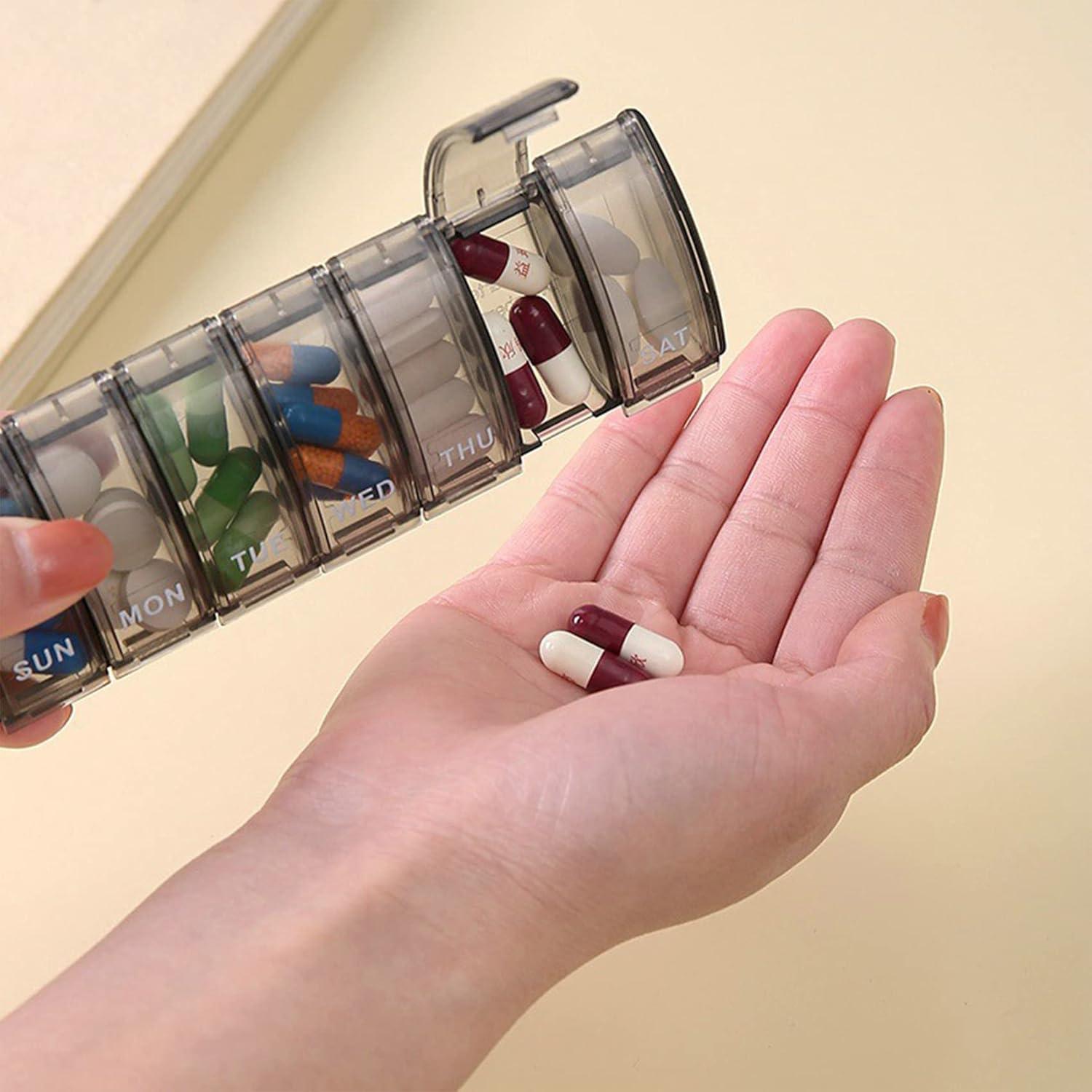Tablettenbox 7 Tage Pillendose Tagemedikamentenbox Schwarz