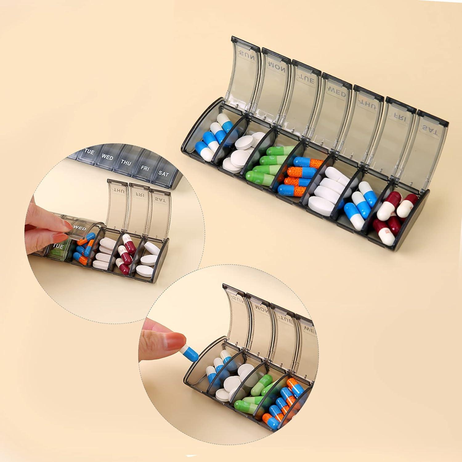 Tablettenbox 7 Tage Pillendose Vitamine Nahrungsergänzung Medikamente