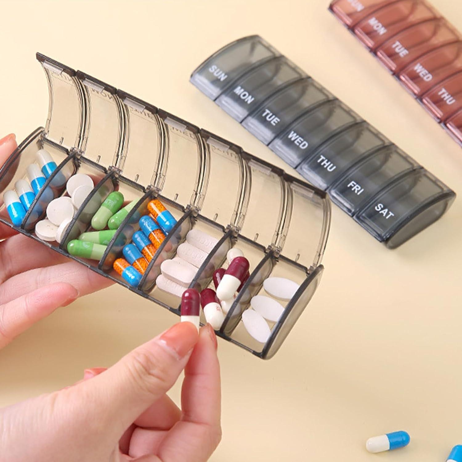 Pillendose 7 Tage Medikamentenbox Blau/Tablettenbox Vitamine