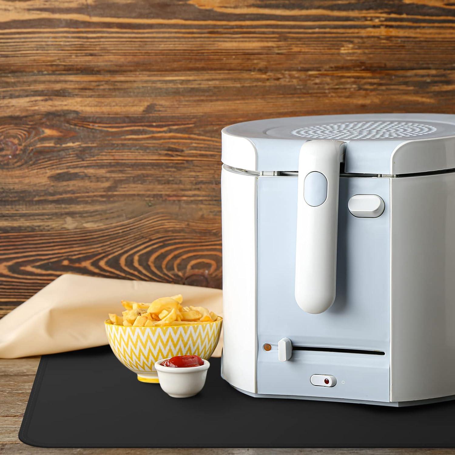 Hitzebeständige Silikonmatte für Luftfritteuse 40x60cm schwarz rutschfest