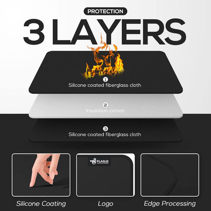 Hitzebeständige Silikonmatte für Luftfritteuse 40x60cm schwarz rutschfest