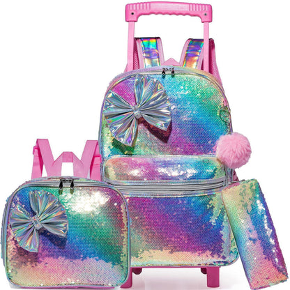 Mädchen Rolltasche mit Rädern & Meerjungfrau Design 6-8 Jahre