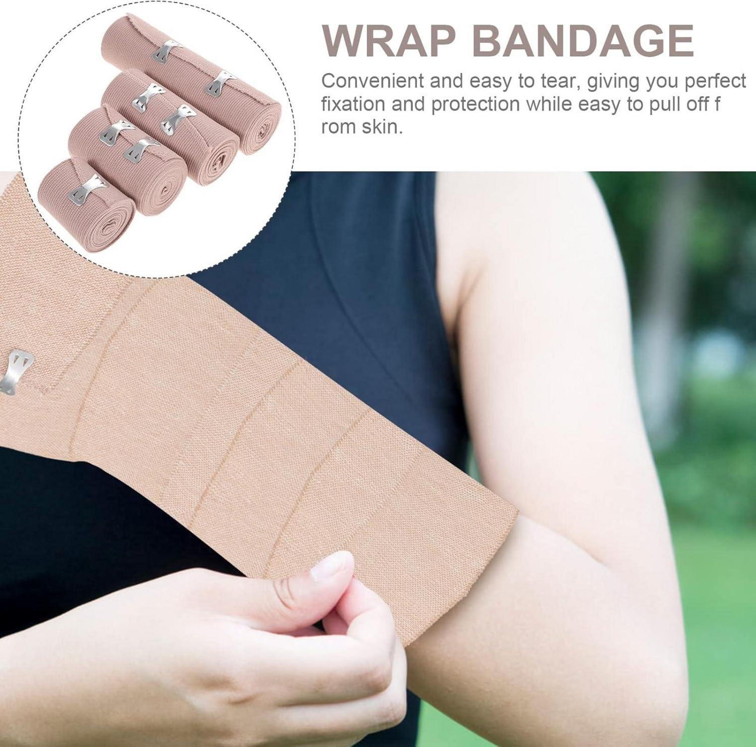 Healifty Elastische Bandagenpackung 4+7 Clips 2-6 Zoll Kompressionsbandage 4 Stück