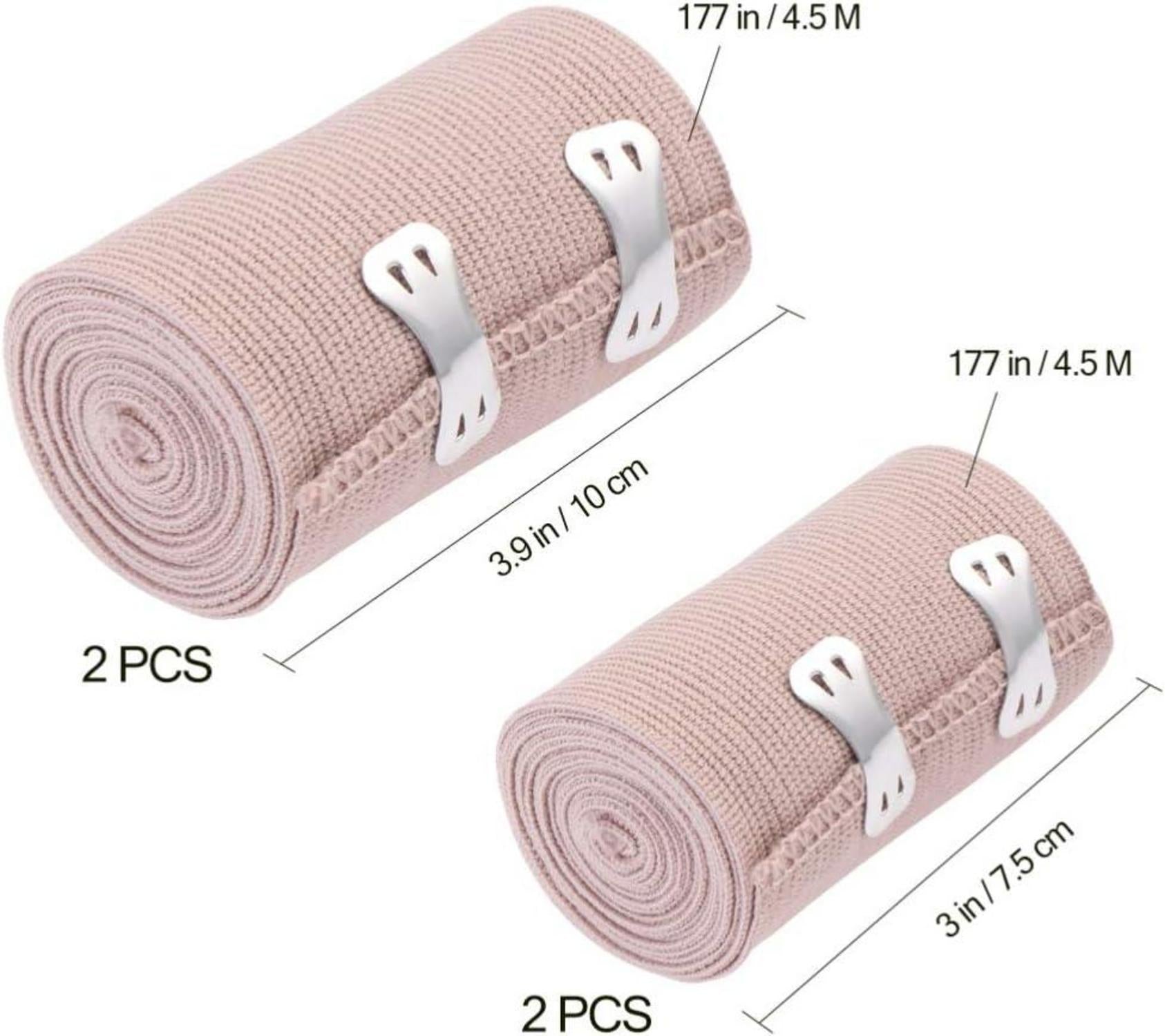 Elastische Bandage Wrap Set 4 Rollen 8 Clips Knie Handgelenk