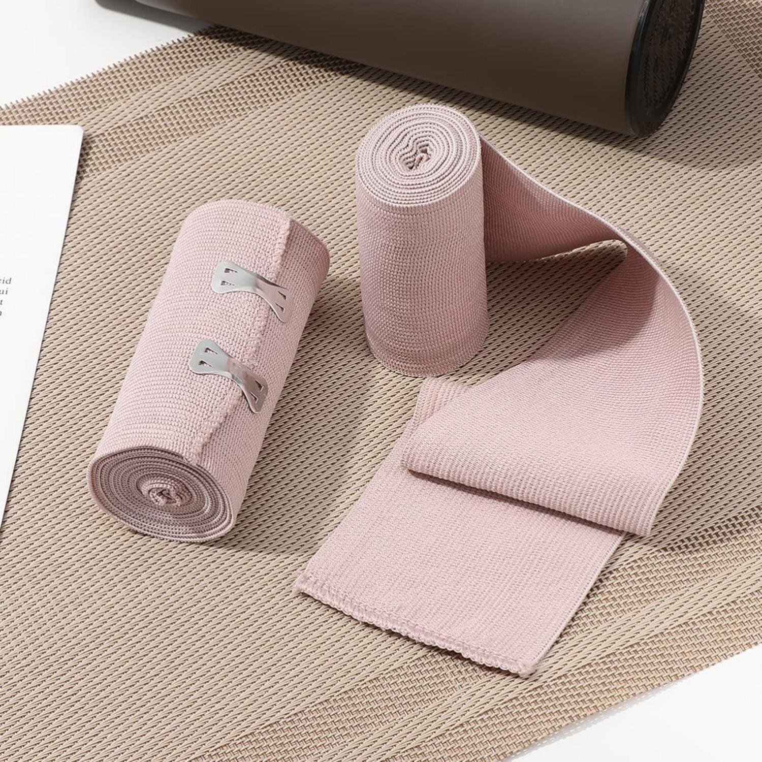 Elastische Bandage Wrap Set 4 Rollen 8 Clips Knie Handgelenk