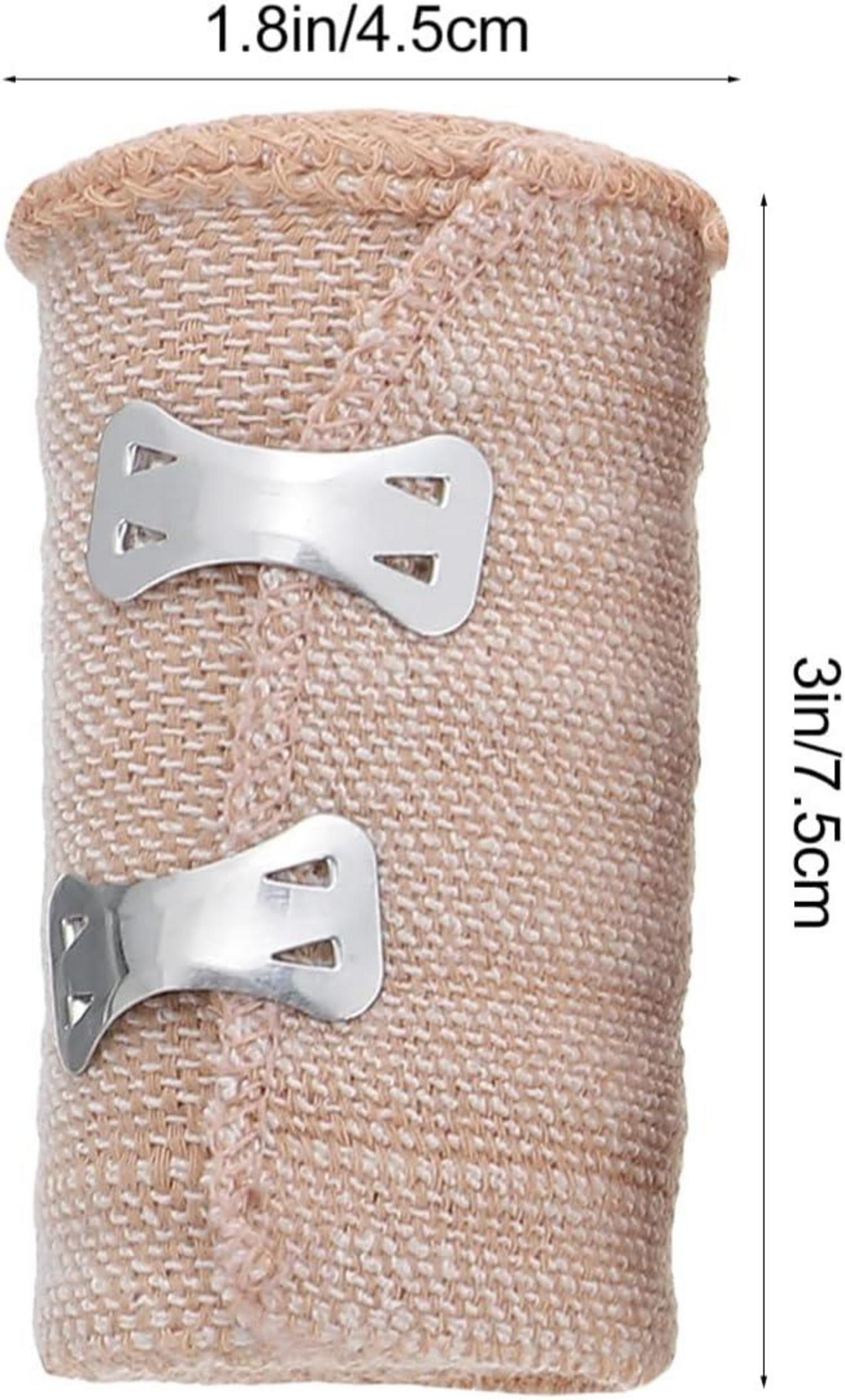 Elastische Bandagenpackung 5+10 Clips, 3-Zoll-Rollenkompressionsbandage für Knie Knöchel Handgelenk 4 Stk
