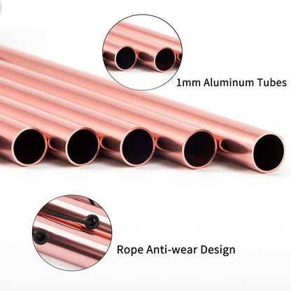 Roségold Garten Windspiele 6 Aluminium Röhren