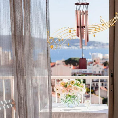 Roségold Garten Windspiele 6 Aluminium Röhren