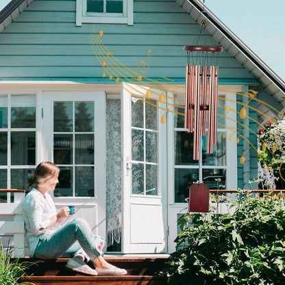 Roségold Garten Windspiele 6 Aluminium Röhren