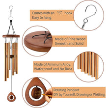 Goldenes Windspiel für Draußen 81cm Metall Tiefe Töne Dekor