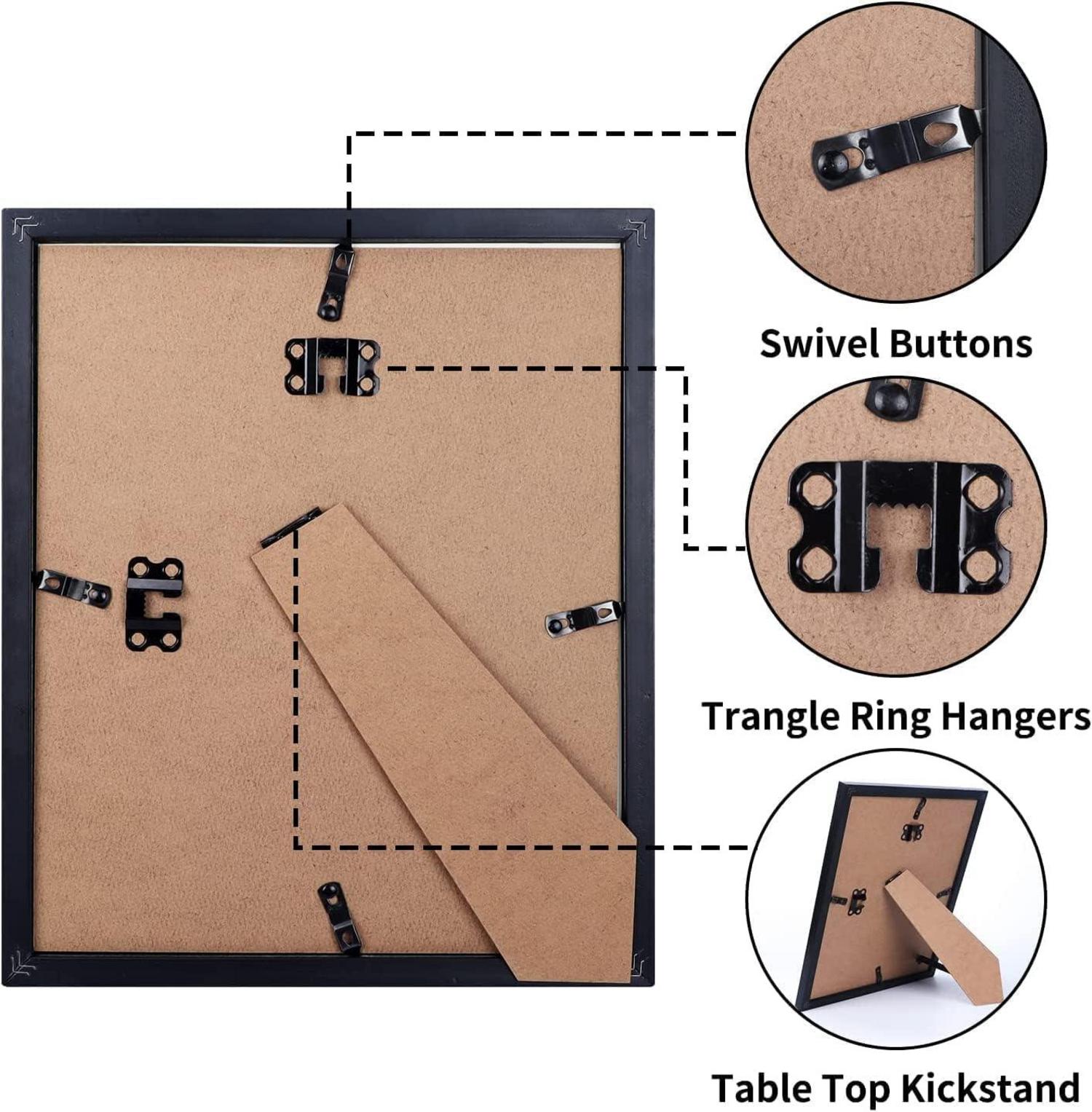 EXYGLO 7er Set Bilderrahmen 15x20cm Schwarz Galerie Collage Feng Shui
