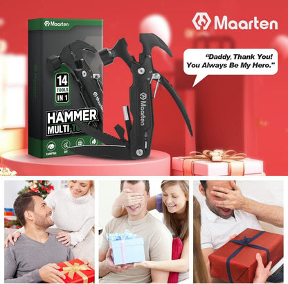 Multitool 14 in 1 Camping Hammer Geschenke Männer Vatertag