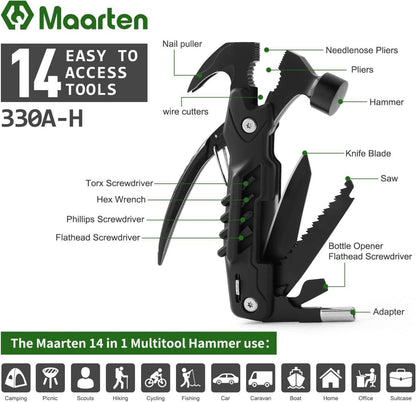 Multitool Camping Zubehör Maarten 14 in 1 Geschenke Männer Gadgets Vatertagsgeschenk