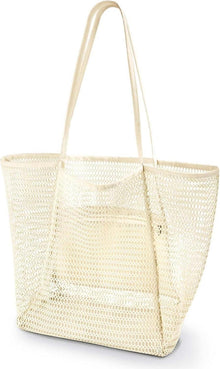 Große Strandtasche Damen XL Beach Bags Netztasche Reißverschluss