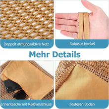 Große Strandtasche Damen XL Familie, Netztasche mit