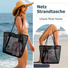 Große Strandtasche Damen XL, Netztasche mit