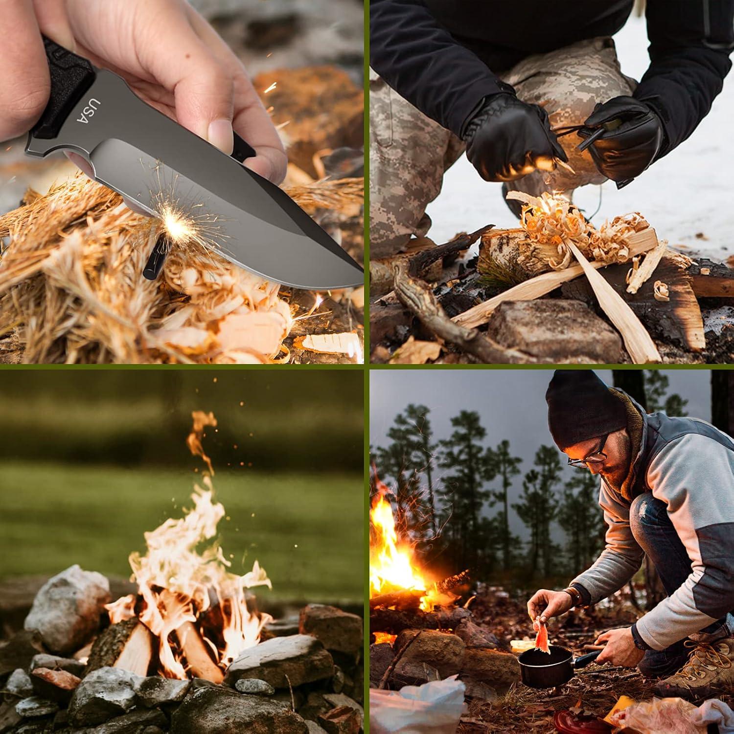 DRAGON RIOT Outdoor Messer Survival Full Tang Jagdmesser 12cm