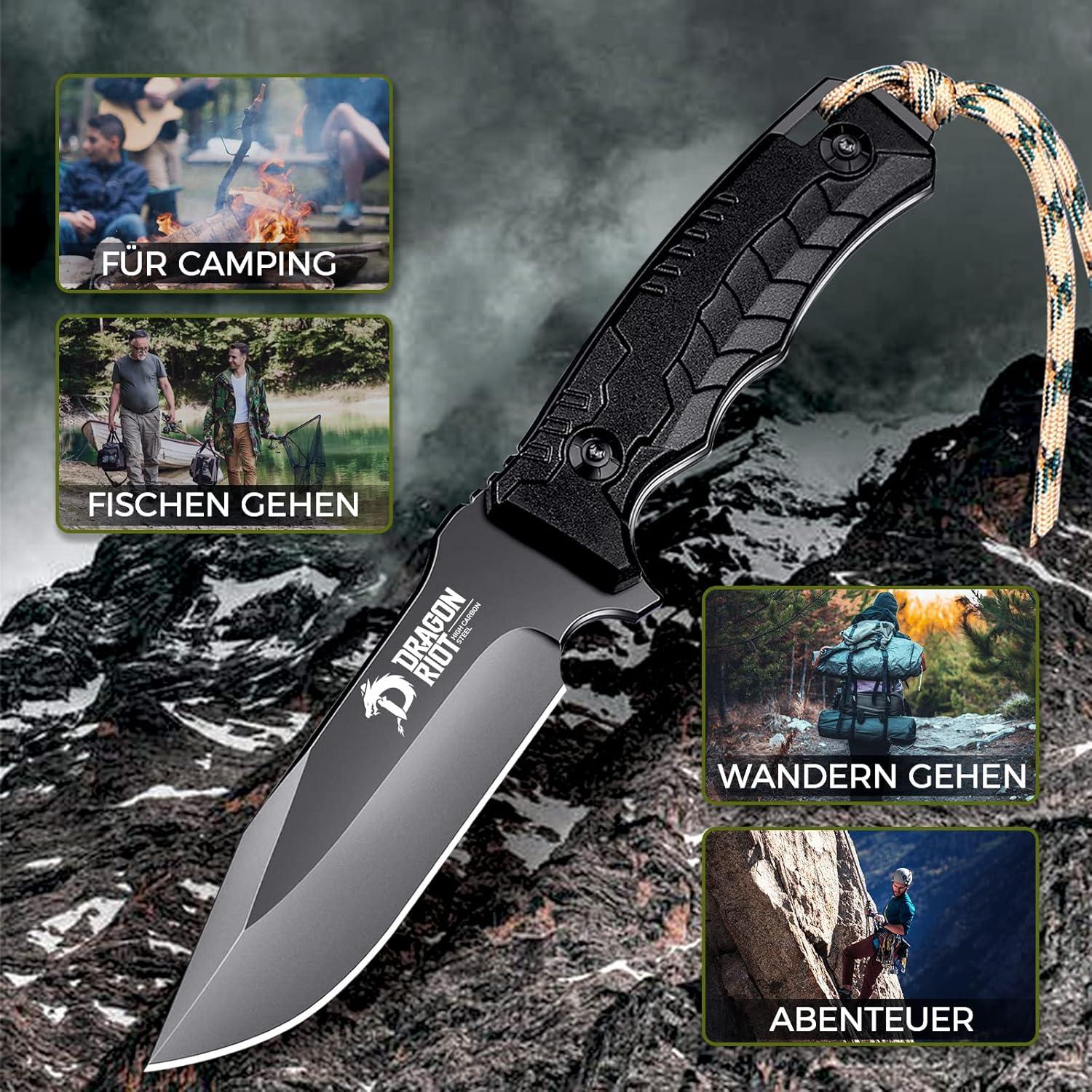 Outdoor Survival Messer Full Tang D2 Klinge G10 Griff Bushcraft Jagdmesser