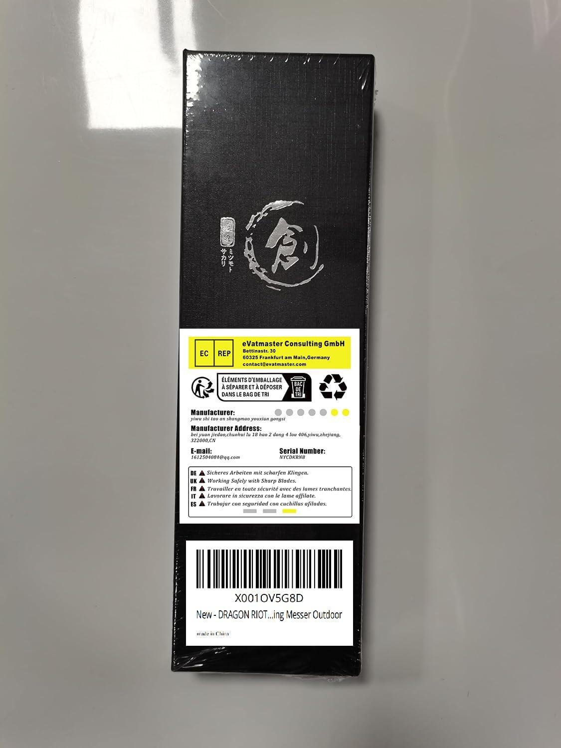 DRAGON RIOT Outdoor Messer Survival Full Tang Jagdmesser 12cm