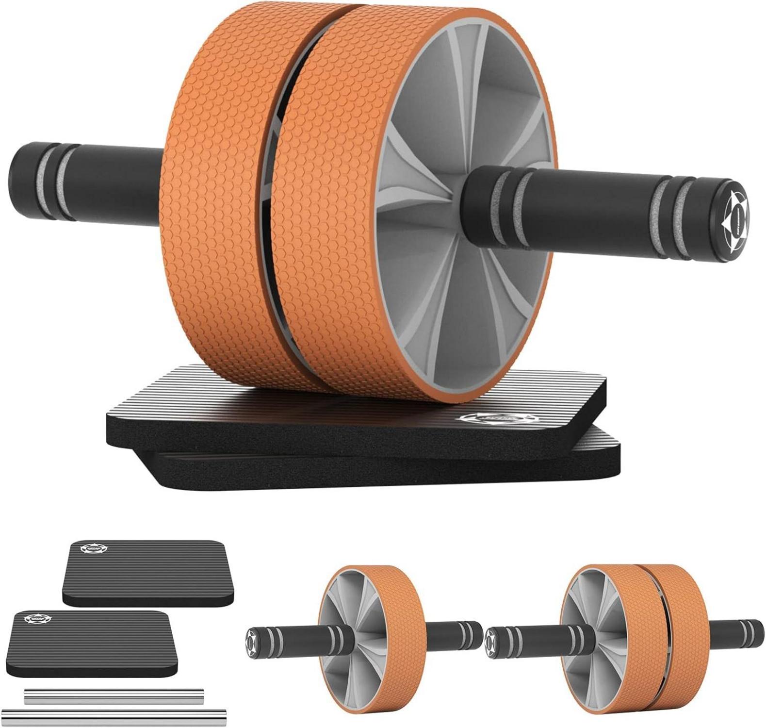 Bauchroller Set für Core Strength Training mit Kniematte