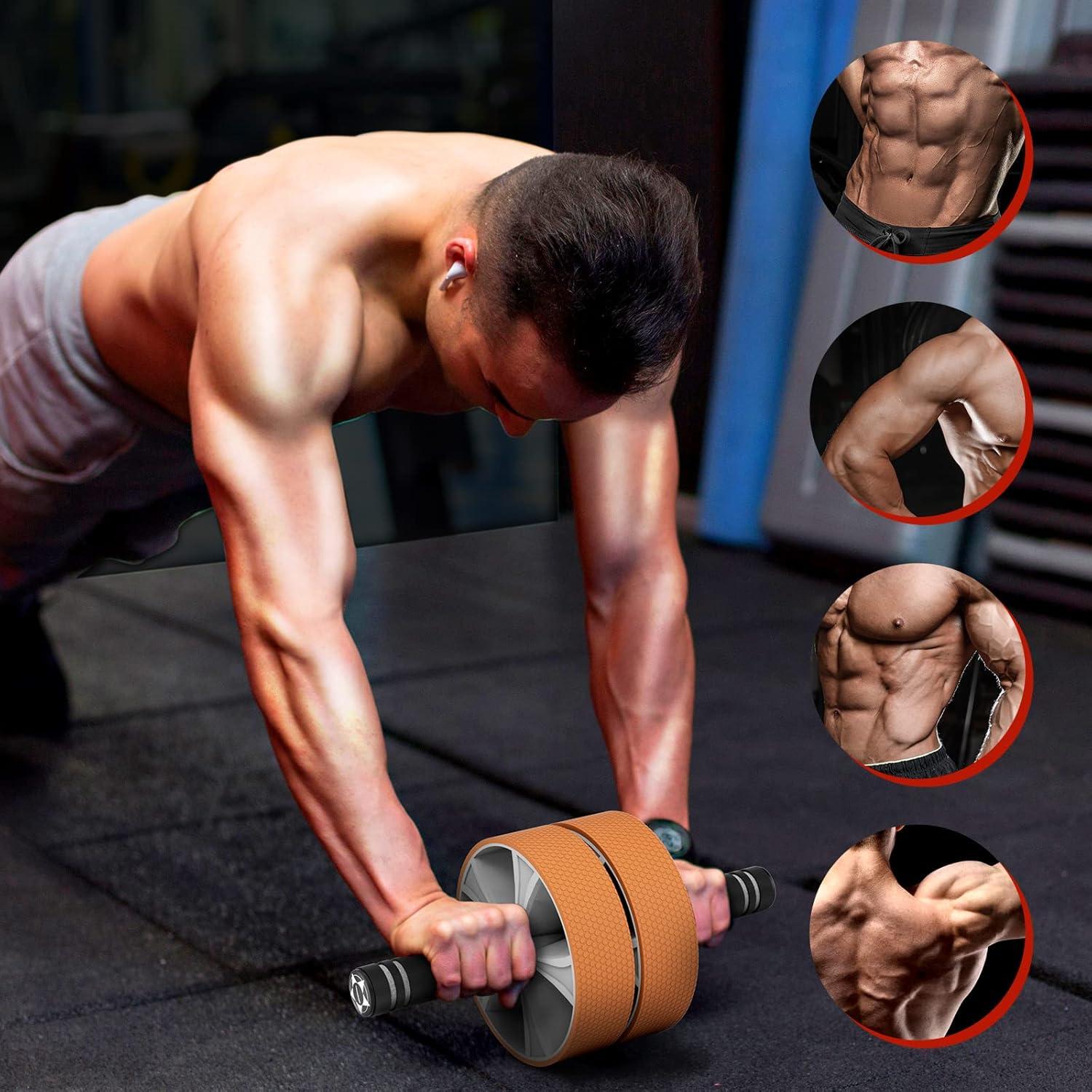 Bauchroller Set für Core Strength Training mit Kniematte