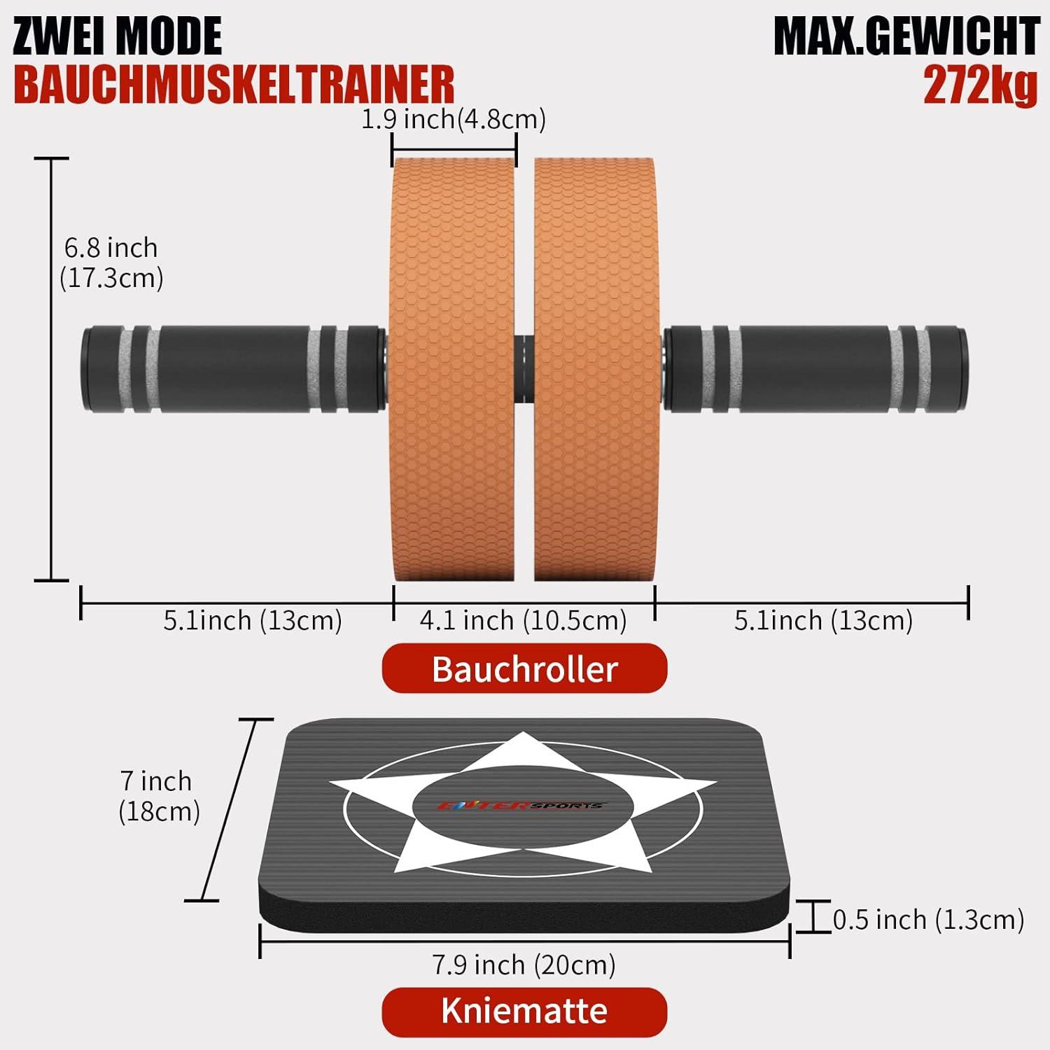 Bauchroller Bauchmuskeltrainer Räder Set Core Strength Muskeltraining