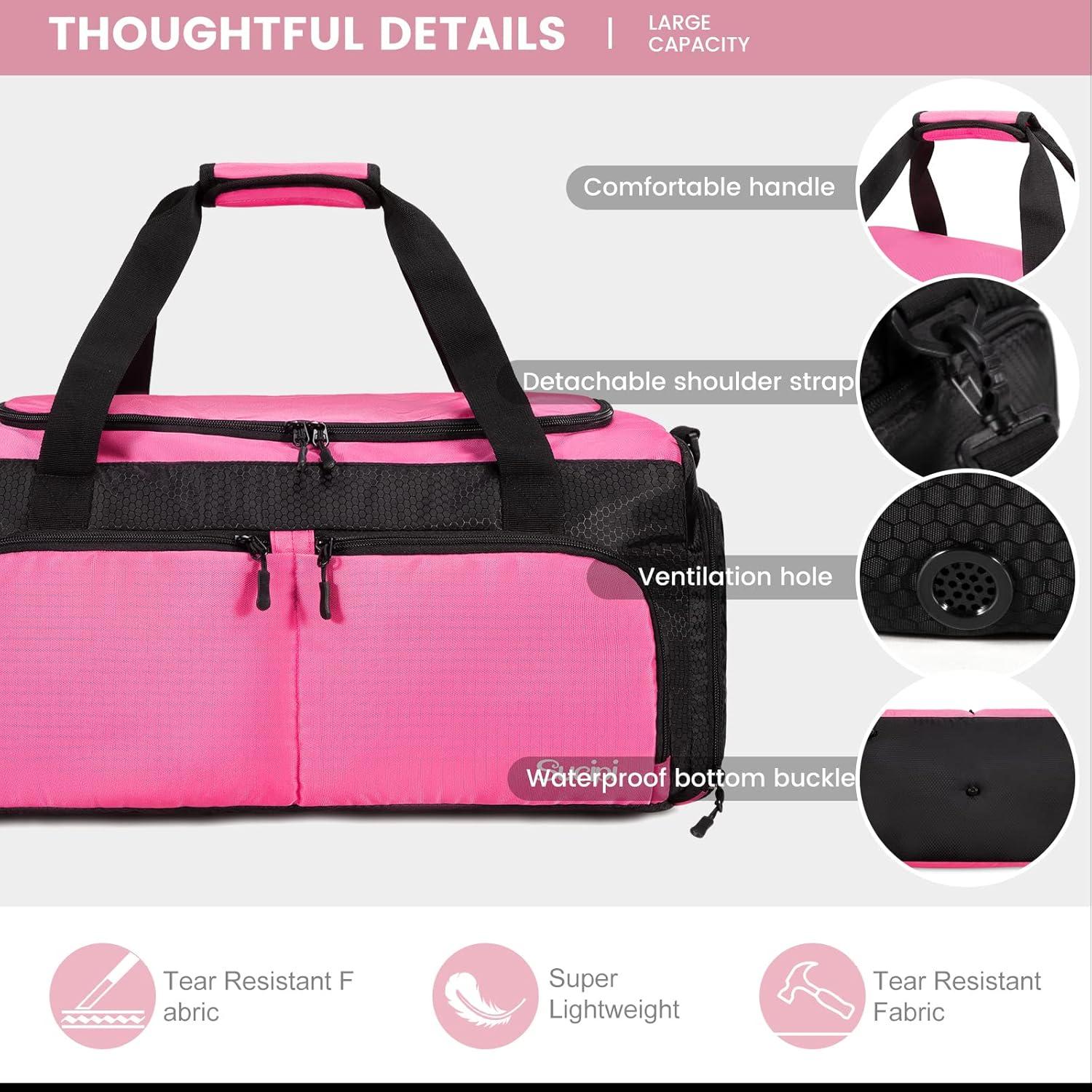 Sporttasche Damen mit Schuhfach Nassfach Weekender wasserdicht 51x28x27cm