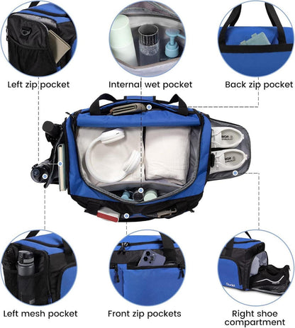 Sucipi Sporttasche Herren mit Schuhfach und Nassfach 20 Zoll wasserdicht für Fitness Training Reise Gym Bag