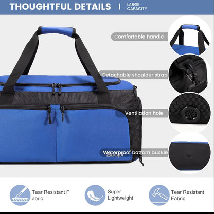 Sporttasche Herren mit Schuhfach Nassfach wasserdicht Fitness Reise Gym Bag