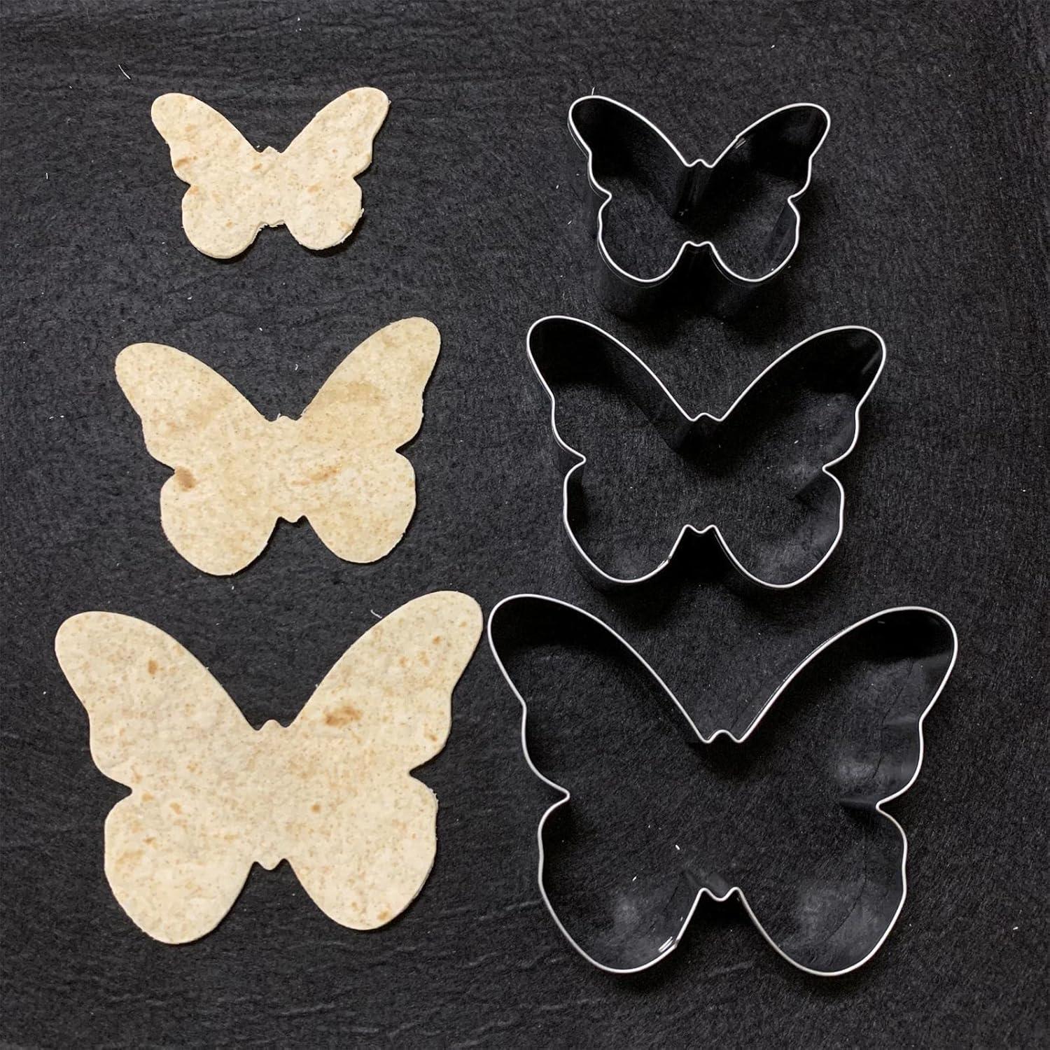 Schmetterling Ausstecher Set 3-teilig - Große Größen - Edelstahl