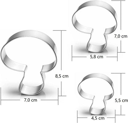 Pilz Ausstecher Set 3-teilig Plätzchen Ausstecher für Kinder Herbst Frühling