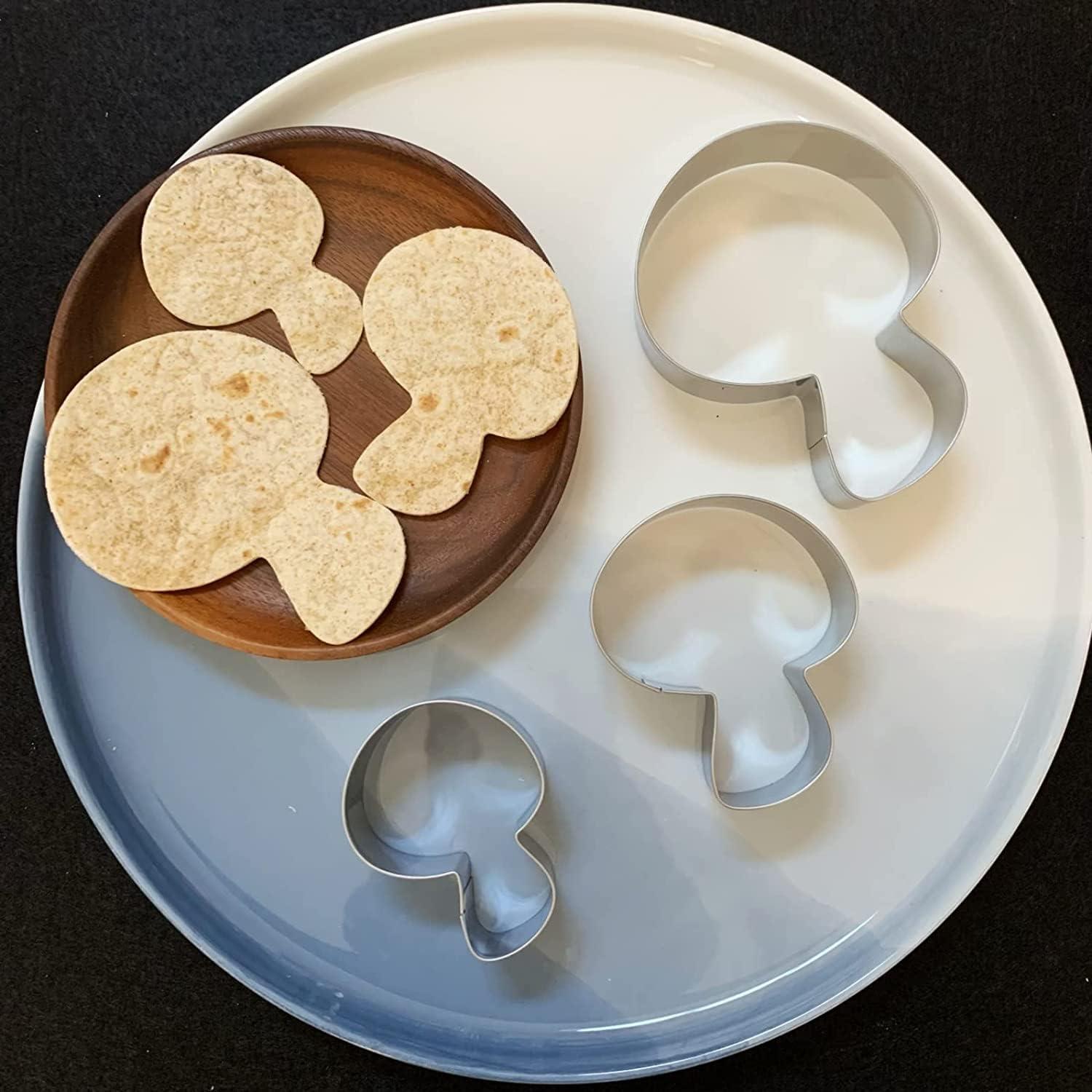 Pilz Ausstecher Set aus Edelstahl für Kinder - 3 Größen - Plätzchenform Linzer