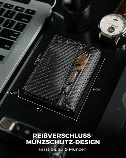 DODENSHA RFID Schutz Geldbörse Herren Kartenetui Mini Leder Slim Wallet Münzfach