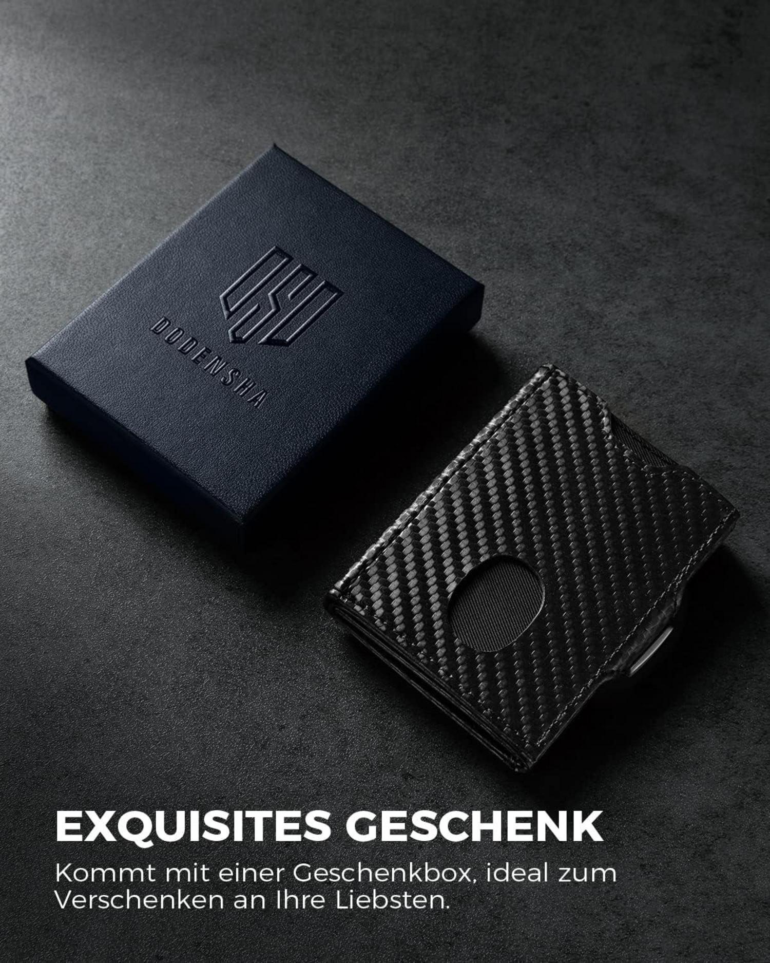 Mini Geldbörse Münzfach RFID-Schutz Portmonee Knöpfen Herren