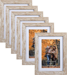 Bilderrahmen 10x15 6er-Set für Wand Tisch Beige Rustikal