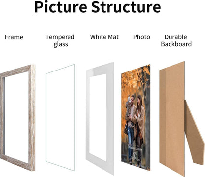 Bilderrahmen 10x15 6er-Set für Wand Tisch Beige Rustikal