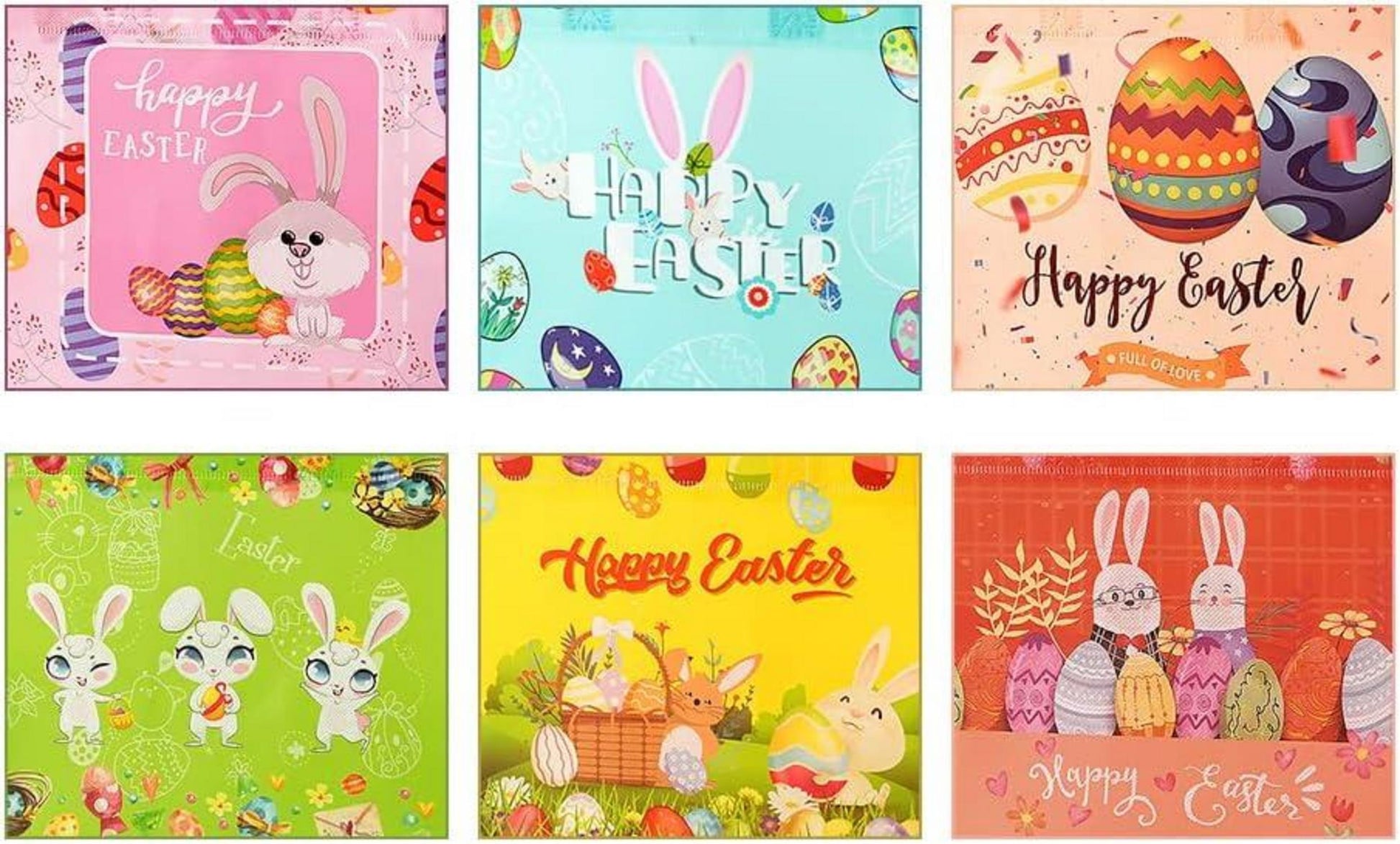 6er Pack Ostertüten zum Befüllen bunt Ostern Geschenktaschen für