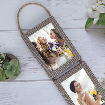 Fotorahmen Collage Wanddeko 6er Set 10x15cm Rustikal Grau