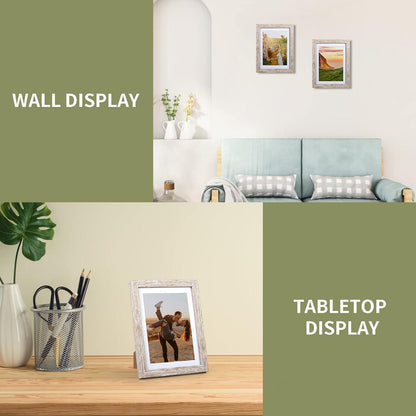 6er Set Bilderrahmen 13x18 cm für Wand und Tisch, Geschenk, Beige 15x20