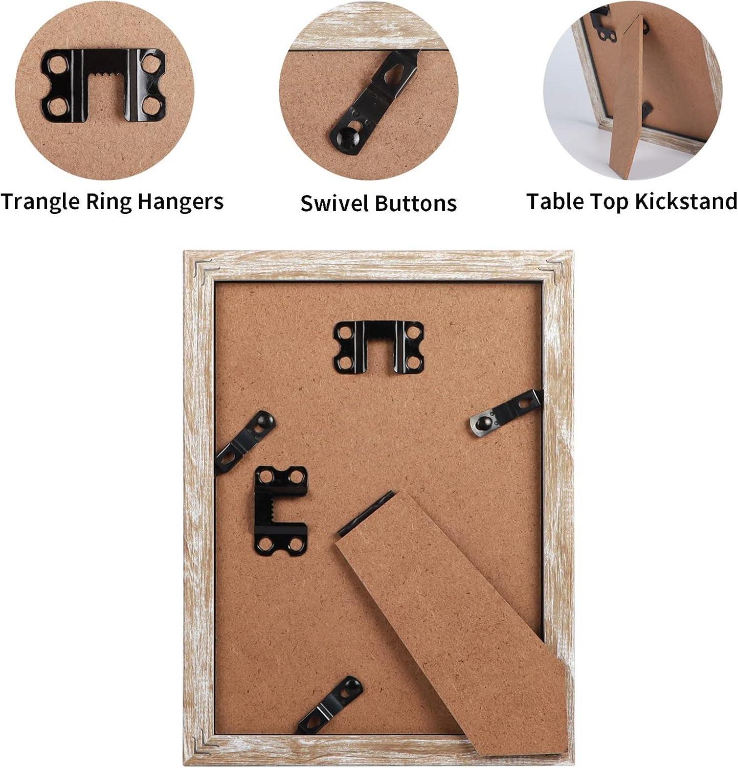6er Set Bilderrahmen 13x18 cm für Wand und Tisch, Geschenk, Beige 15x20