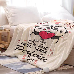 Romantische Panda Kuscheldecke Partner Geschenk Ihn/Sie Belloxis