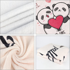 Weiche Kuscheldecke Panda-Muster Liebesgeschenk 130x150 cm